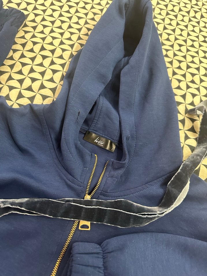 Kadın Lacivert Kapüşonlu Rahat Eşofman Takımı - Görsel 3