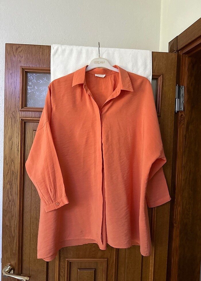 Kadın turuncu gömlek - Görsel 2