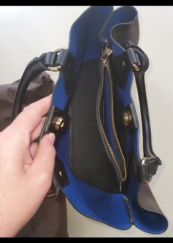 Klasik Siyah Deri Kadın Çanta perre kardin - Görsel 4