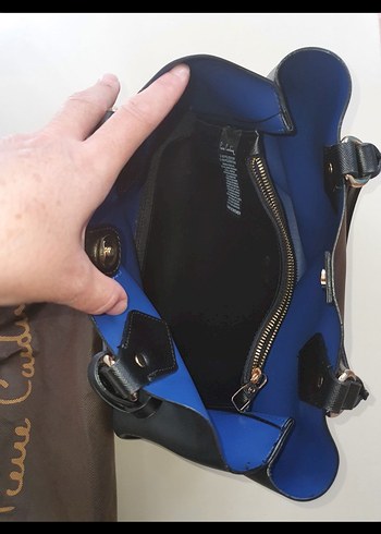 Klasik Siyah Deri Kadın Çanta perre kardin - Görsel 3