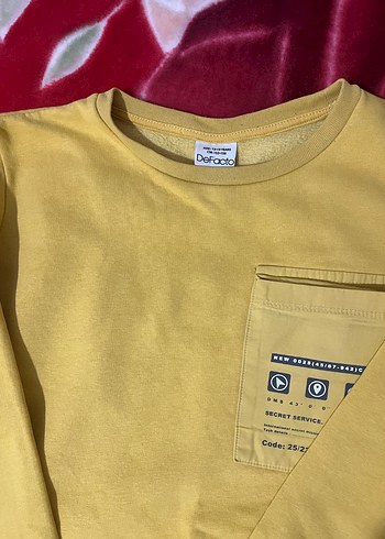 Sarı Kadın Sweatshirt, Uzun Kollu, Rahat Kesim - Görsel 4