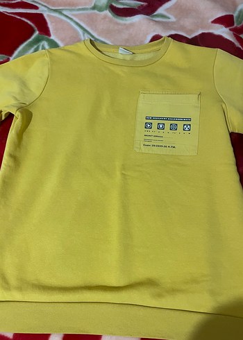 Sarı Kadın Sweatshirt, Uzun Kollu, Rahat Kesim - Görsel 2