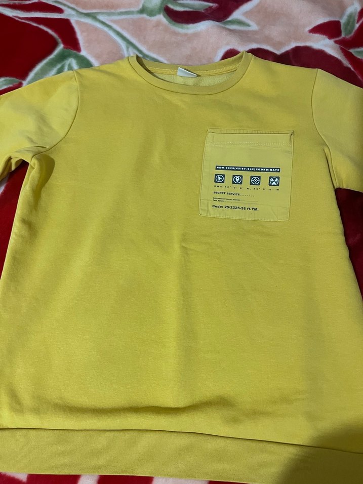 Sarı Kadın Sweatshirt, Uzun Kollu, Rahat Kesim - Görsel 2