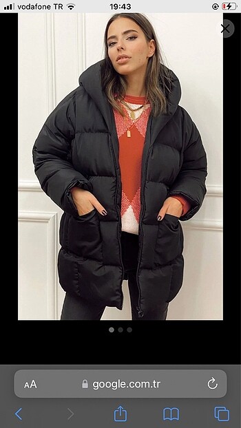 Siyah oversize mont