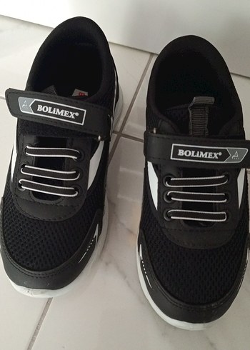 33 Beden Erkek Çocuk Siyah Spor Ayakkabı Velcro