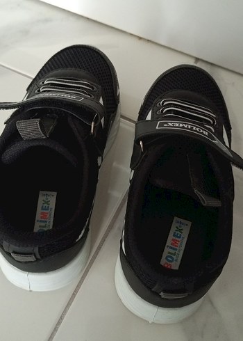 33 Beden siyah Renk Erkek Çocuk Siyah Spor Ayakkabı Velcro