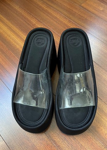 37 Beden siyah Renk Siyah Denim Dolgu Topuklu Kadın Sandalet