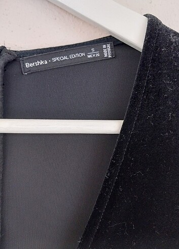 s Beden siyah Renk Bershka kadife mini tulum elbise