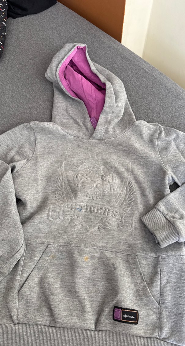 Uğur okulları Gri Kapüşonlu Kız Sweatshirt - Görsel 4