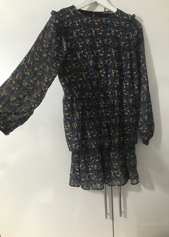 xl Beden Lacivert Bohem Mini Elbise