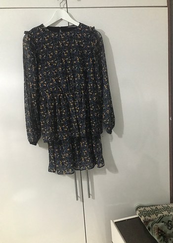 Topshop Lacivert Bohem Mini Elbise