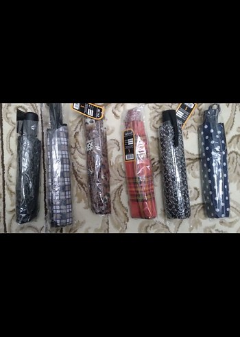 Kırmızı Ekose Desenli Kadın Şemsiye - Görsel 2