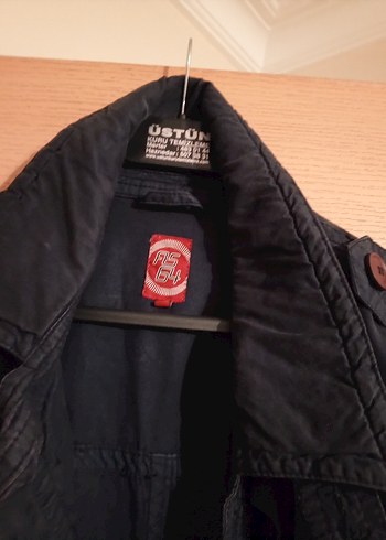 Düğmel fermuarlıi Gri  ince kaban erkek L - Görsel 2