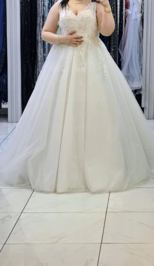 Straplez Midi Beyaz A Kesim Gelinlik - Görsel 2