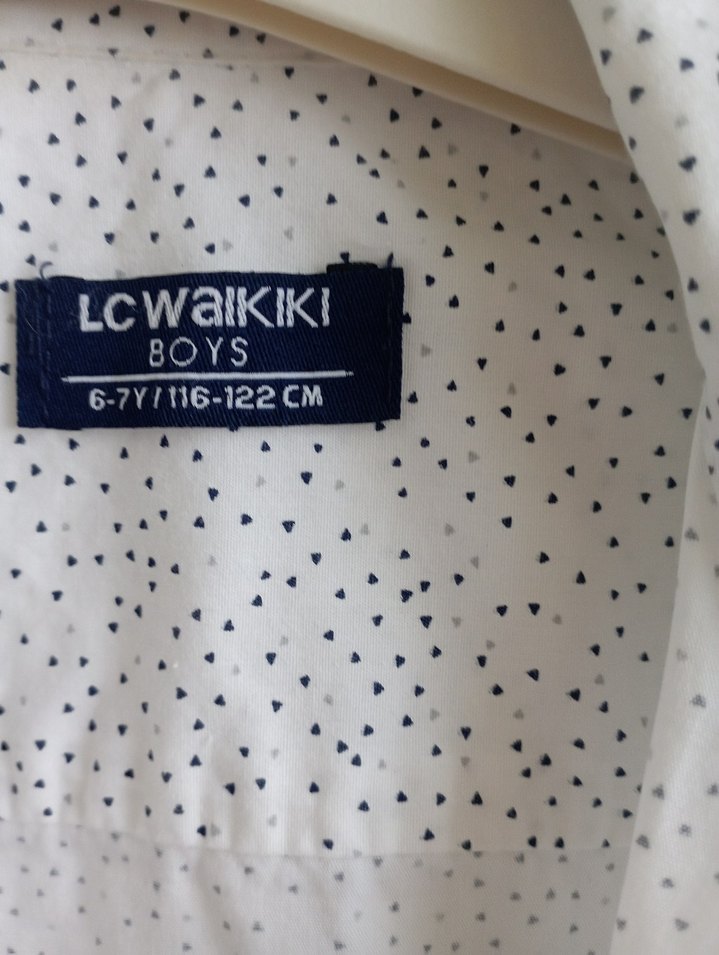 Gri Noktalı Beyaz gömlek erkek çocuk - Görsel 2