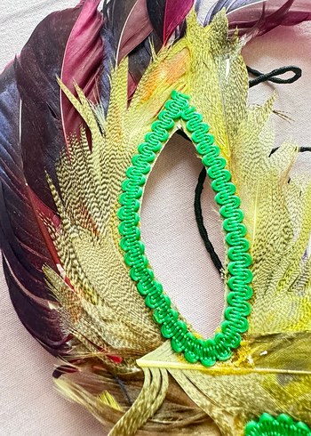 Renkli Tüy Detaylı Kadın Maskesi - Görsel 6