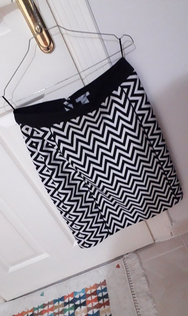 Zebra Desenli esnek kumaş etek. - Görsel 2