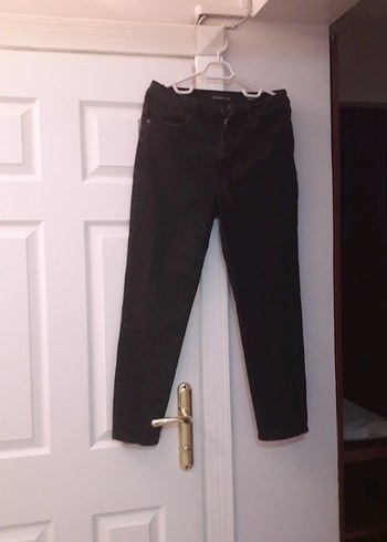 Kemerli Siyah Kadın Denim Pantolon  sterc esnek LWCJEANS - Görsel 2