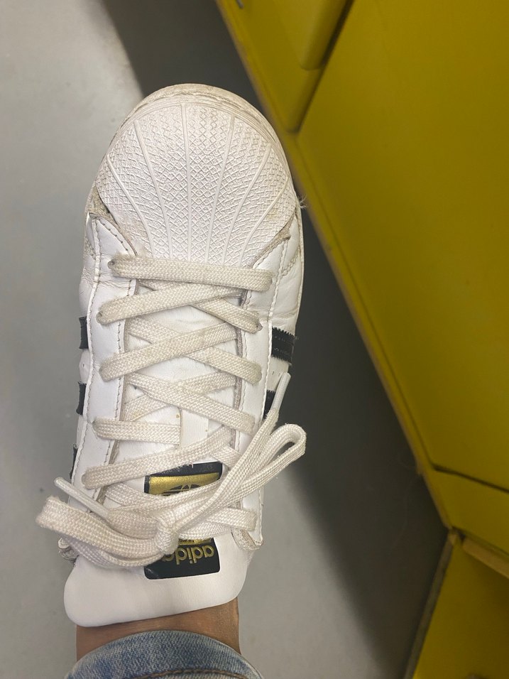 Orijinal Adidas süperstar  beyaz bağcıklı günlük ayakkabı - Görsel 2