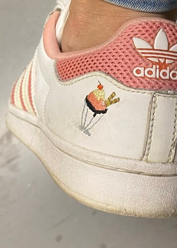 Orjinal Adidas süperstar Beyaz Bağcıklı Kadın Sneakers - Görsel 4
