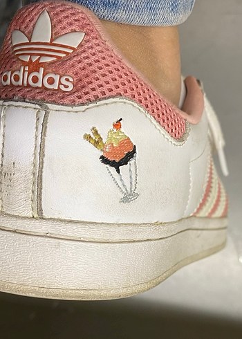 Orjinal Adidas süperstar Beyaz Bağcıklı Kadın Sneakers - Görsel 7