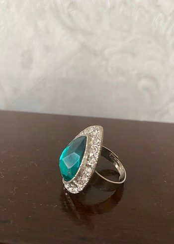 Turkuaz Taşlı Parlak Kadın Yüzük - Görsel 4