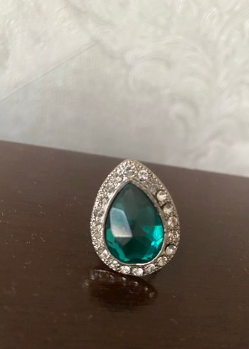 Turkuaz Taşlı Parlak Kadın Yüzük - Görsel 2