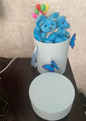 Renkli Mavi Peluş Ayıcık Seti - Görsel 4