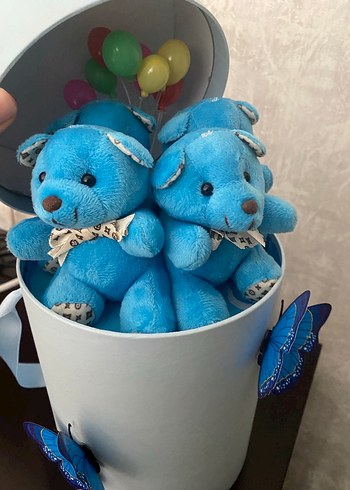 Renkli Mavi Peluş Ayıcık Seti - Görsel 3