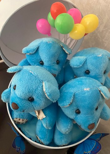 Renkli Mavi Peluş Ayıcık Seti - Görsel 5