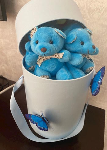 Renkli Mavi Peluş Ayıcık Seti - Görsel 6