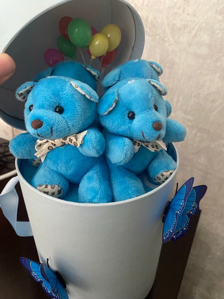 Renkli Mavi Peluş Ayıcık Seti - Görsel 3