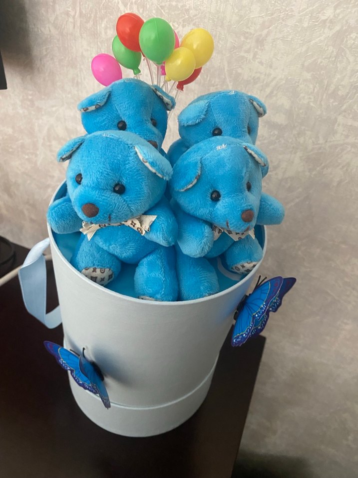 Renkli Mavi Peluş Ayıcık Seti - Görsel 2