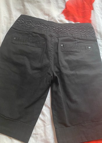 Siyah Kemerli Gotik Mini Bermuda Şort - Görsel 4