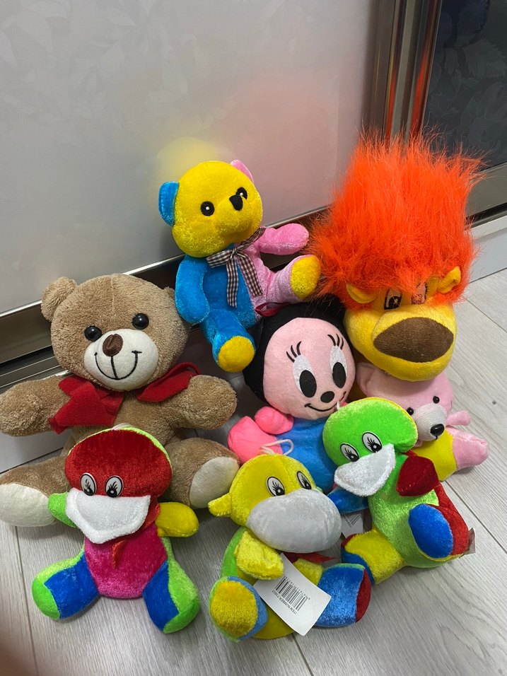 8 parça Renkli Çeşitli Peluş Oyuncaklar - Görsel 3