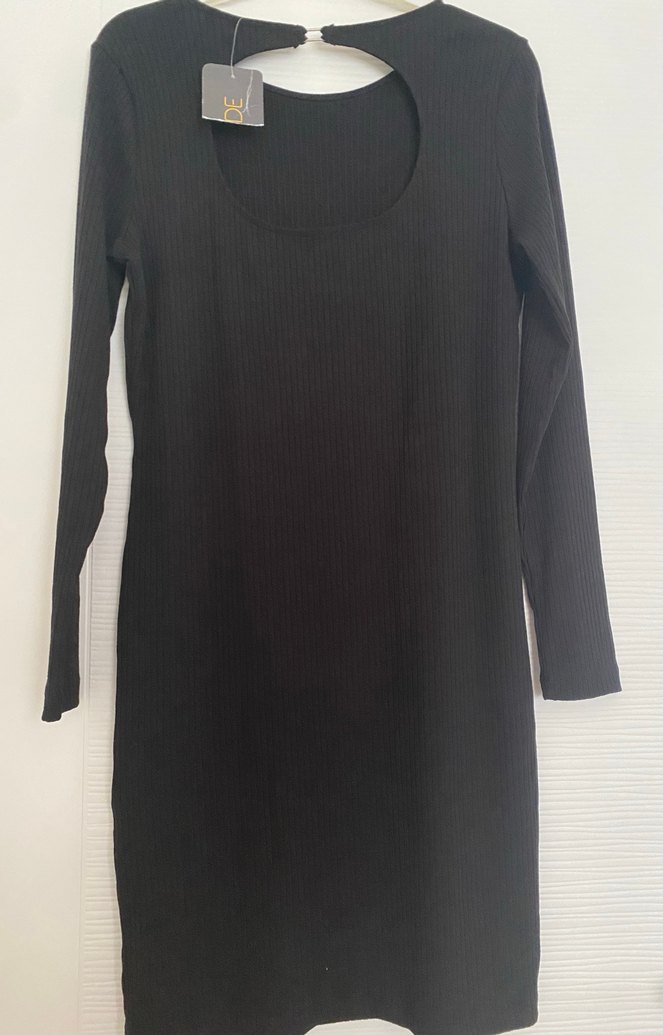 Lcw xside siyah m beden  sırt pencere dekolteli elbise - Görsel 3