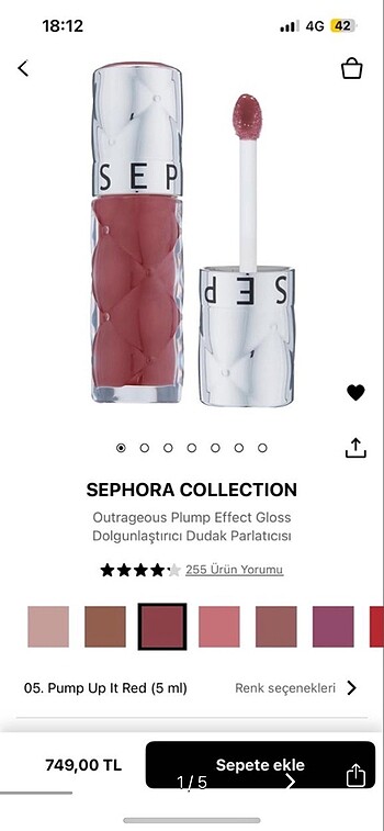 Sephora dolgunlastırıcı gloss 05