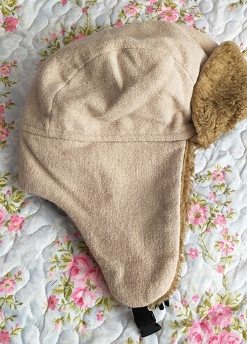 5-8 Yaş, 22 cm Beden camel Renk Kız çocuk yünlü sıcak astar bere