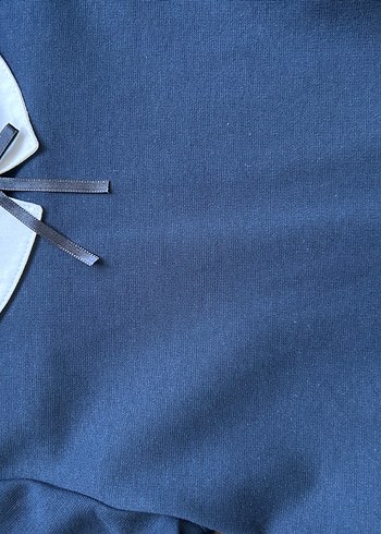7 Yaş Beden mavi Renk Uzun Kollu Yakalı Kız Elbisesi