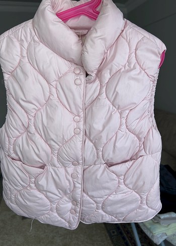 Düğmeli Pembe Kız Çocuk Yelek