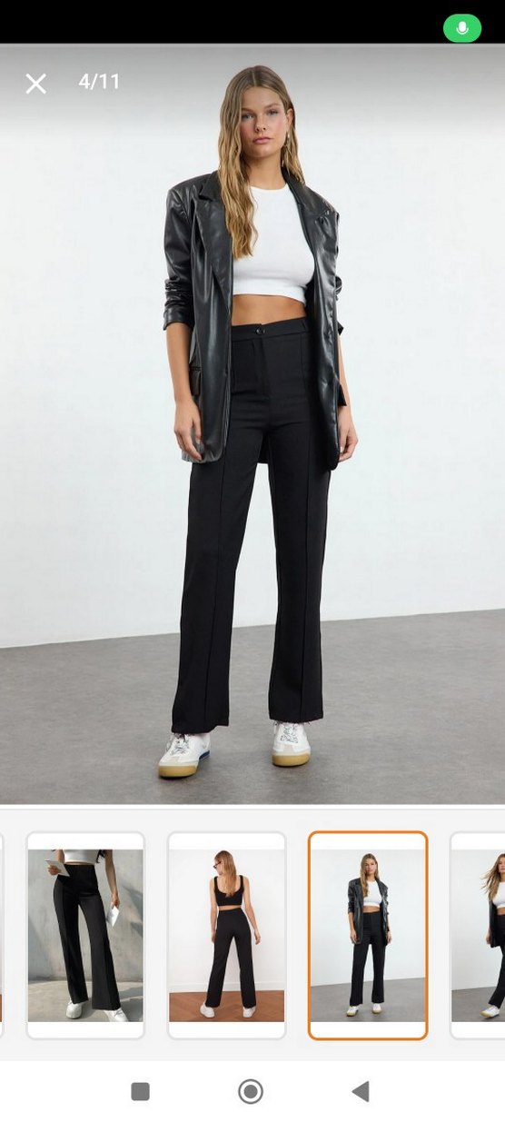 Siyah Kadın Kumaş Pantolon - Görsel 2