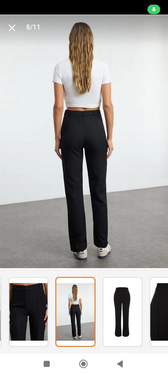 Siyah Kadın Kumaş Pantolon - Görsel 5