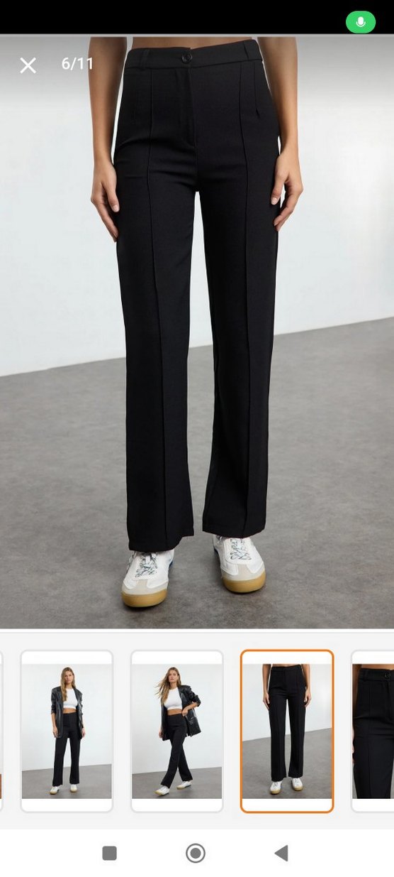 Siyah Kadın Kumaş Pantolon - Görsel 3