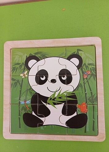  Beden Renk 9 parçalı ahşap hayvanlar puzzle 