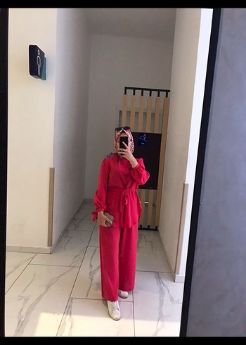 Kadın tesettür ikili takım Pembe .
