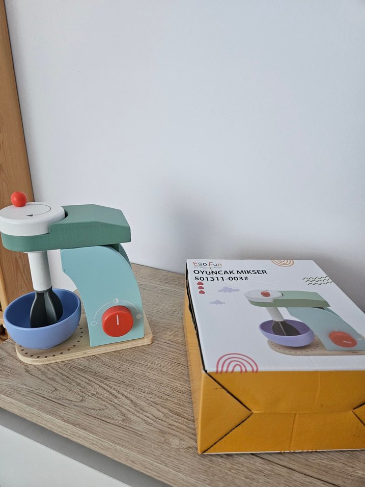 Ahşap Oyuncak Pastel Renkli Mikser - Mutfak Gereçleri - Görsel 3