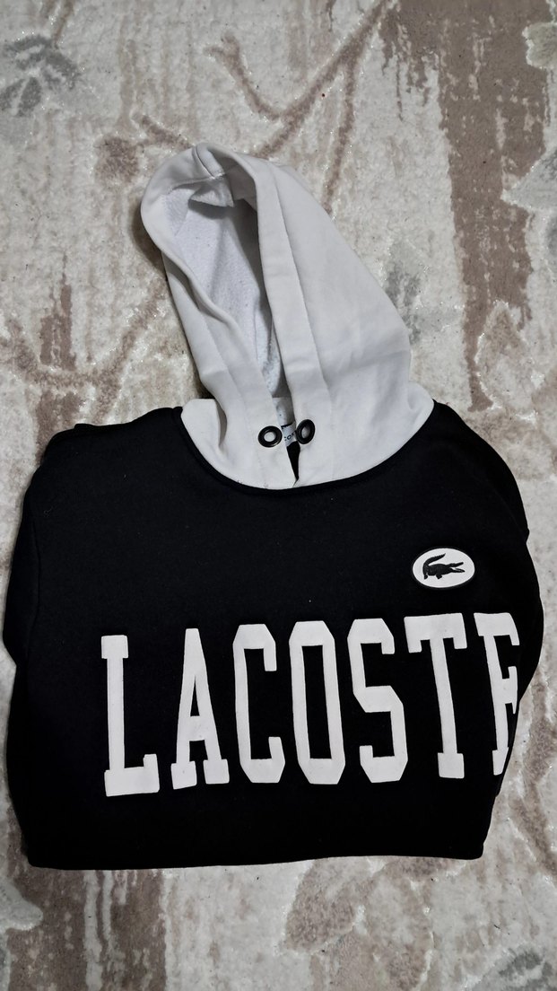Lacoste Siyah Kapüşonlu Sweatshirt - Görsel 3