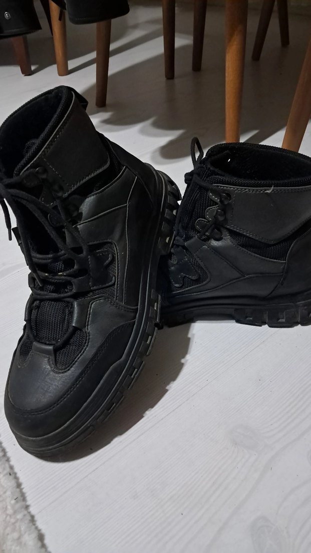 Siyah Kamuflaj Desenli Bağcıklı Outdoor Erkek Bot - Görsel 4