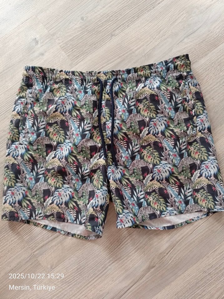 Erkek Çok Renkli Pileli Mini Şort - Görsel 2