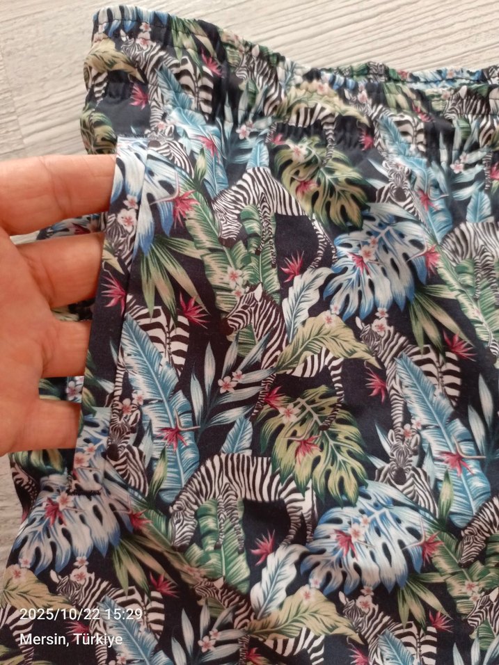 Erkek Çok Renkli Pileli Mini Şort - Görsel 3